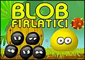 Blob Fırlatıcı - Kara blobları peşpeşe fırlatarak büyük sarı blobların birbirine kavuşmasını sağla.