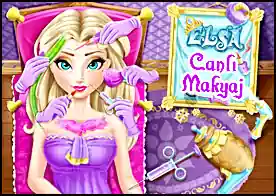 Elsa Canlı Makyaj - Bütün bir hafta yatakta hasta olarak yatan Elsa iyileşmiştir ama yüzü feci bir durumdadır