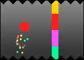 Flappy Renk Geçişi - Flappy bird ve color switch oyununun karışımı bu oyunda renkli topu sektire sektire aynı renk boşluktan geçirip ilerliyoruz