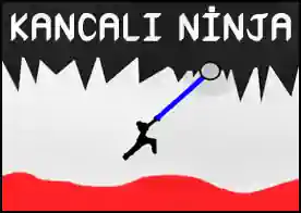 Kancalı Ninja - Kancalı ninjamız aşağıdaki lavlara düşmeden mağaranın tavanına kanca fırlata fırlata ilerlemeli