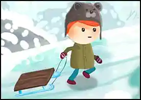 Kış Macerası - Küçük çocuk kızağı ile kayarken kızak devrilir ve eşyaları etrafa dağılır