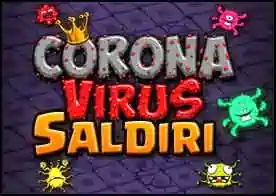 Korona Virüs Saldırı - Klasik tavuklar kümese türü zeka oyununun korana virüs uyarlaması. Yön tuşlarıyla hareket edin