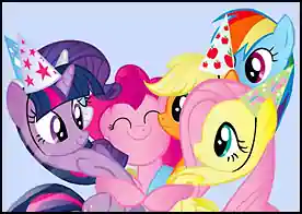 My Little Pony Eşleşme - Apple Jack Fluttershy ve diğer pony arkadaşları eğlenceli bir partide eşleştirme oyunu oynuyor