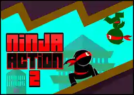 Ninja Aksiyon - Süper ninja olarak engellerle dolu dik duvarlarda zıplaya zıplaya ilerle