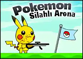 Pokemon Silahlı Arena - Pokemon ve arkadaşları ile 4 kişi karşılıklı silahlı bir arenada ölümüne mücadele edin