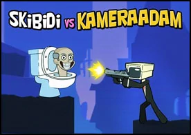 Skibidi vs KameraAdam - Skibidi tuvalet ve kameraadam ile aksiyon macera bolca ateş etme ve silahlarla dolu yeni bir macera sizi bekliyor