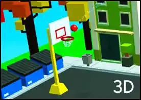 Sokak Basketi 3D - İsabetli basket atışları yaparak mümkün olduğunca çok puan kazan ve ateş topunun kilidini aç