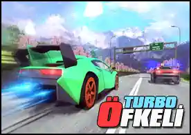 Turbo Öfkeli 3D - Peşindeki polislerden kaçarak araçlarla dolu yolda araçlara çarpmadan gidebildiğin kadar git