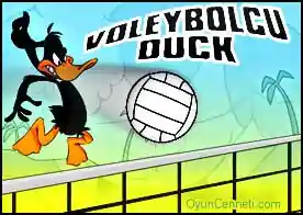 Voleybolcu Duck - Dufy Duck plajda rakibiyle kıyasıya veleybol oynuyor